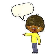cartoon man pointing with speech bubble