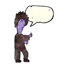 Fototapeta premium cartoon vampire with speech bubble