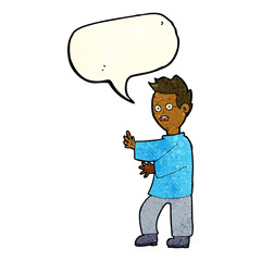 cartoon shocked man with speech bubble