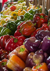 Bell Peppers at a produce stand 