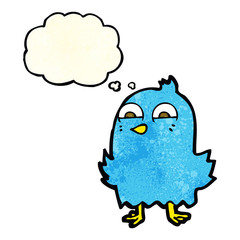 funny cartoon bird with speech bubble