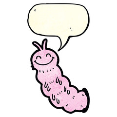 Obraz na płótnie Canvas cartoon caterpillar with speech bubble