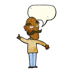 Fototapeta premium cartoon old man telling story with speech bubble