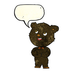 cartoon cute teddy bear with speech bubble