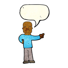 Fototapeta premium cartoon pointing man with speech bubble