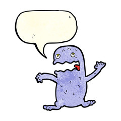 cartoon funny frog with speech bubble