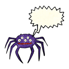 cartoon halloween spider with speech bubble
