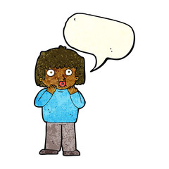 cartoon worried boy with speech bubble