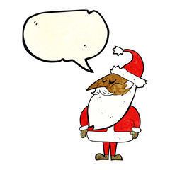 cartoon santa claus with speech bubble