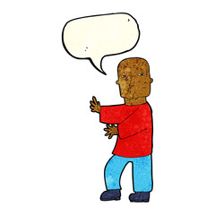 cartoon tough man  with speech bubble