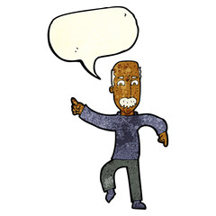 cartoon angry old man with speech bubble
