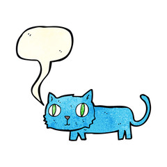 cartoon cat with speech bubble