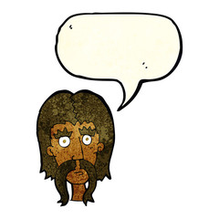 cartoon man with long mustache with speech bubble