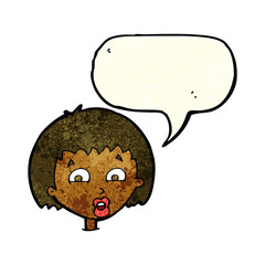 cartoon shocked expression  with speech bubble