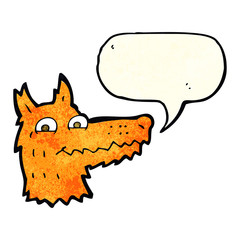 cartoon fox head with speech bubble