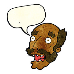 cartoon shocked old man with speech bubble