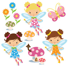 Garden fairy vector illustration