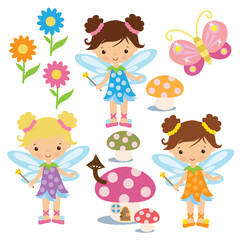 Garden fairy vector illustration