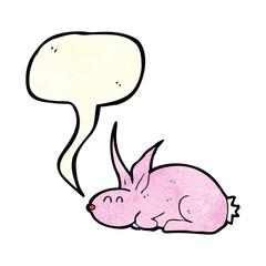 cartoon rabbit with speech bubble