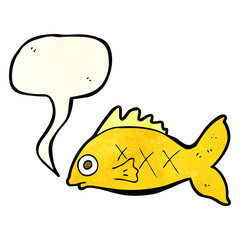 cartoon fish with speech bubble