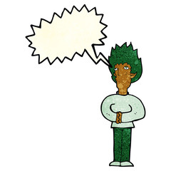 cartoon vampire man with speech bubble