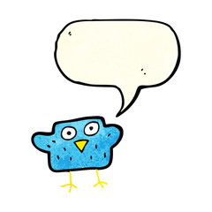cartoon bird with speech bubble