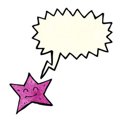 cartoon star character with speech bubble