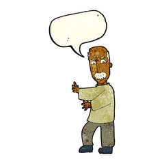cartoon angry old man with speech bubble