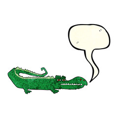 cartoon crocodile with speech bubble