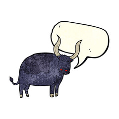cartoon ox with speech bubble
