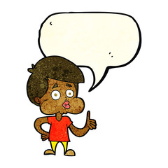 cartoon boy giving thumbs up with speech bubble