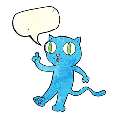 cartoon  cat with idea with speech bubble
