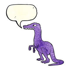 cartoon dinosaur with speech bubble