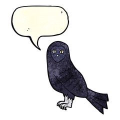 cartoon owl with speech bubble