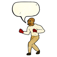 cartoon boxer with speech bubble