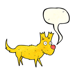 cartoon cute little dog with speech bubble