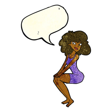 recommend clip art: cartoon sitting woman in dress with speech bubble