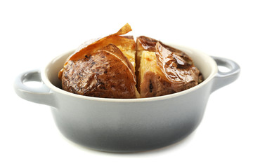 Baked potato isolated on white
