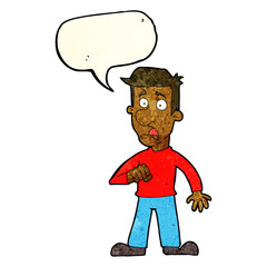 cartoon shocked man with speech bubble