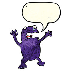 cartoon poisonous frog with speech bubble