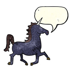 cartoon unicorn with speech bubble