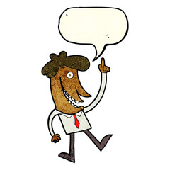 cartoon man with idea with speech bubble