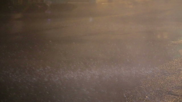 Heavy rain on street during typhoon