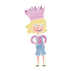 cartoon person wearing crown