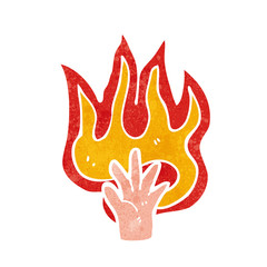 flaming hand symbol © lineartestpilot