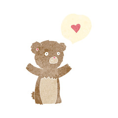 cartoon teddy bear with love heart