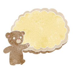 cartoon bear with text space cloud