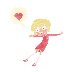 cartoon woman in love