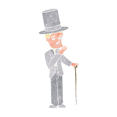 cartoon man wearing top hat