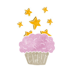 cartoon magical cupcake